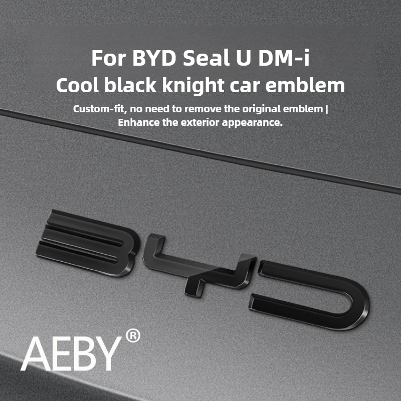 

AEBY For BYD Seal U DM-i 2023 2024 2025 Car Emblem Sticker, Waterproof Glossy Black Plastic Logo Badge Decal, Auto Accessories