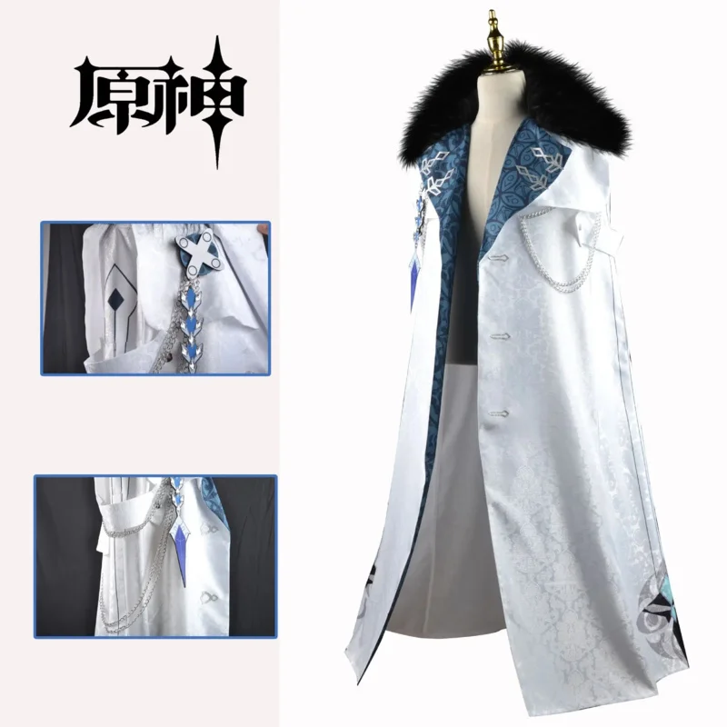Gioco Anime Genshin Impact Fatui cosplay Mantello esecutivo Sciarpa Tartaglia Childe Ajax vestiti di halloween Uniforme Nuova pelle harbinger