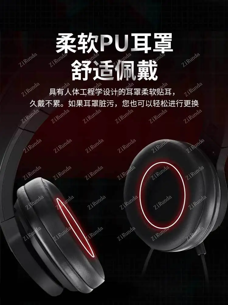 Head-mounted E-sports Game Wired Headset Computer Note Professional Headset