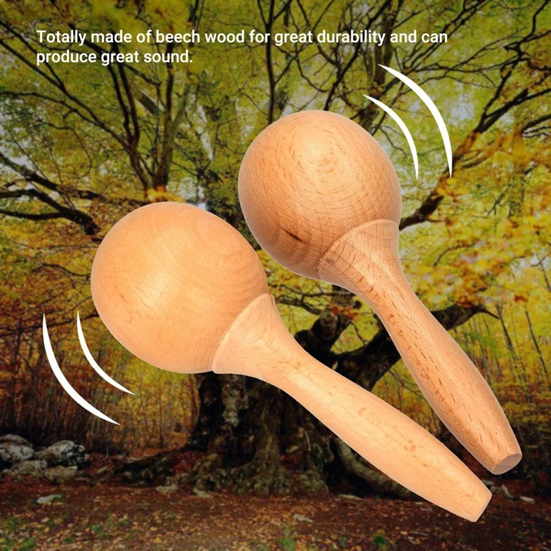 Beech Maraca, Percussion Instrument Wooden Maraca Pair Percussion Maraca For Musical Instrument 1 Pair Easy Install Easy To Use