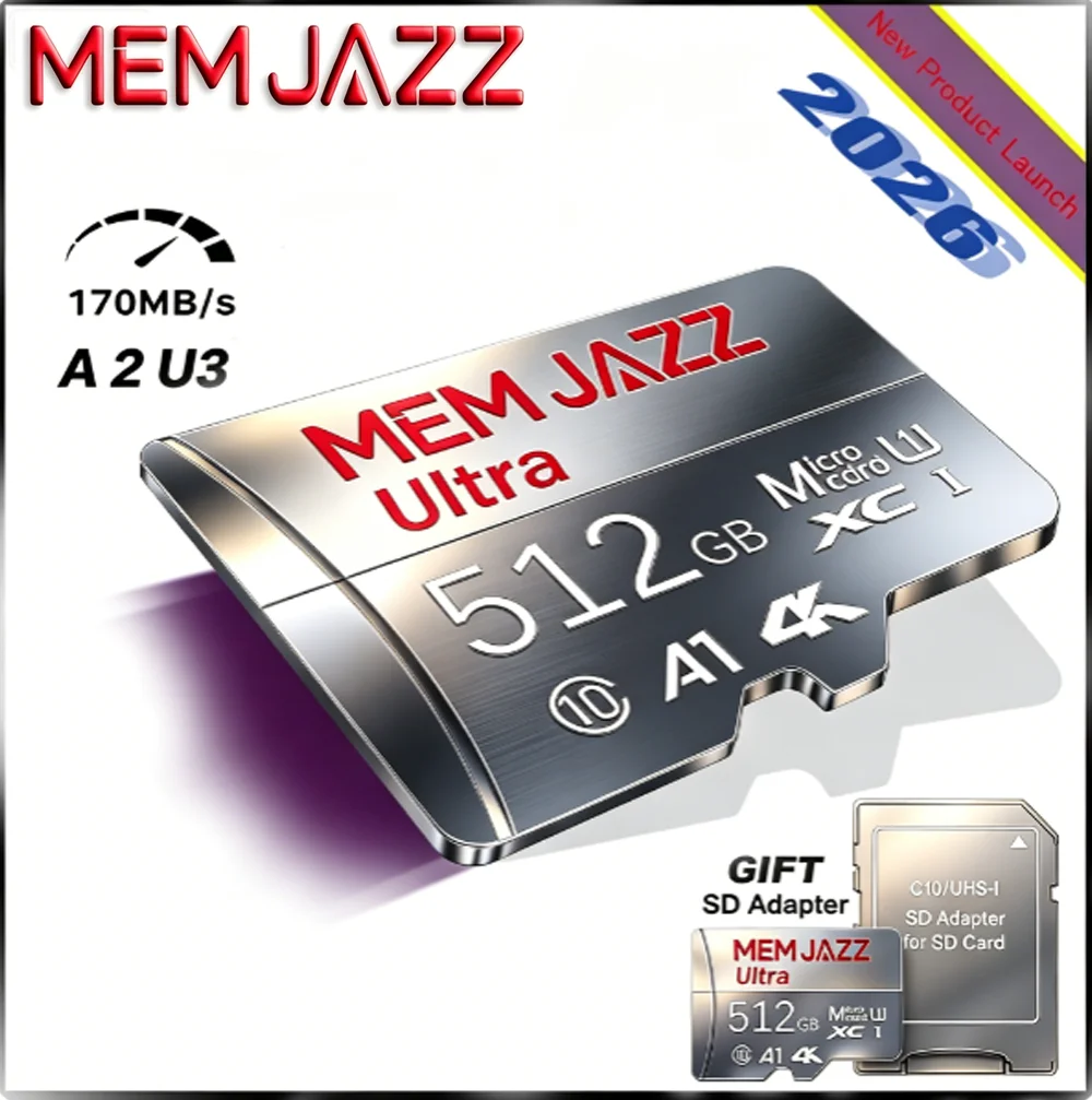 High Speed SD Card 64GB/128GB/256GB/512GB Micro TF SD Memory Card U3 V30 for Car Dash Cam Front Rear 4K Recording