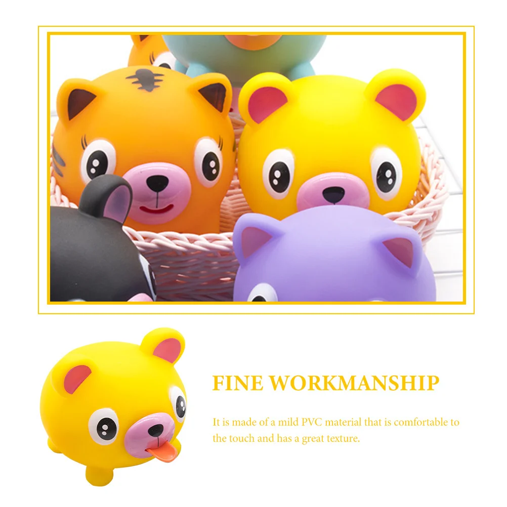 ตุ๊กตาหมีการ์ตูนบีบคลายเครียด ของเล่นบีบลิ้นสัตว์ บีบคลายความเครียด ของเล่นเสริมพัฒนาการเด็ก บีบลิ้น