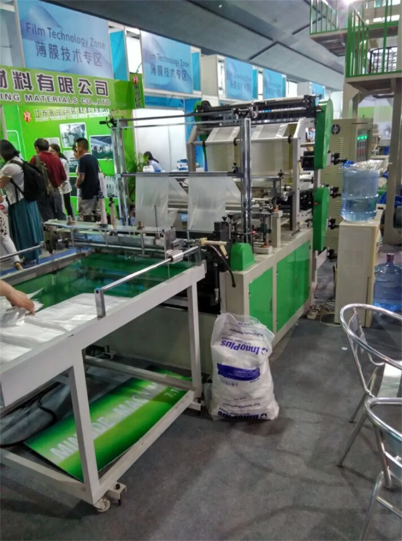 آلة تشكيل الأكياس، آلات تصنيع أكياس التسوق البلاستيكية ذات الطبقة المزدوجة بأربعة خطوط