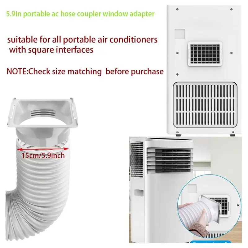 INLIG-Portable Air Conditioner Window Adapter Exhaust Hose Coupler A/C Connector,Connecting The Portable AC And Hose