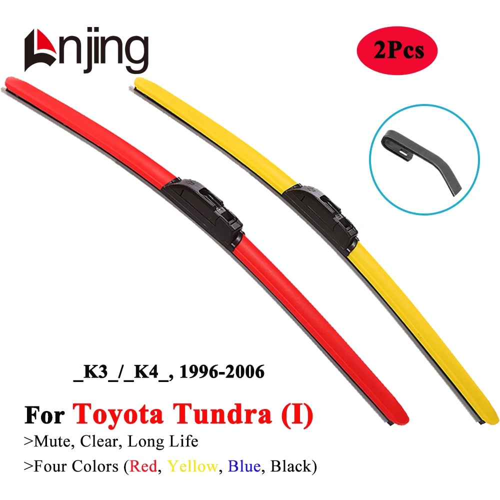 

LNJING Colorful Wiper Blades For Toyota Tundra Pick Up K3 K4 1999 2000 2001 2002 2003 2004 2005 2006 Car Exterior Accessories