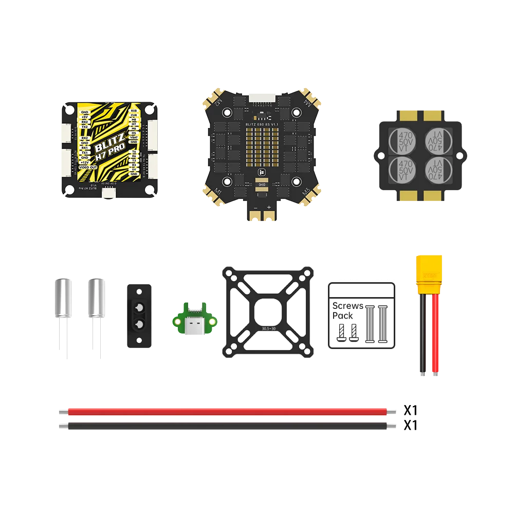 Zestaw iFlight BLITZ H7 Pro Combo z BLITZ E80 Pro 4-IN-1 ESC (z aluminiową osłoną CNC lub bez osłony aluminiowej CNC) do części FPV