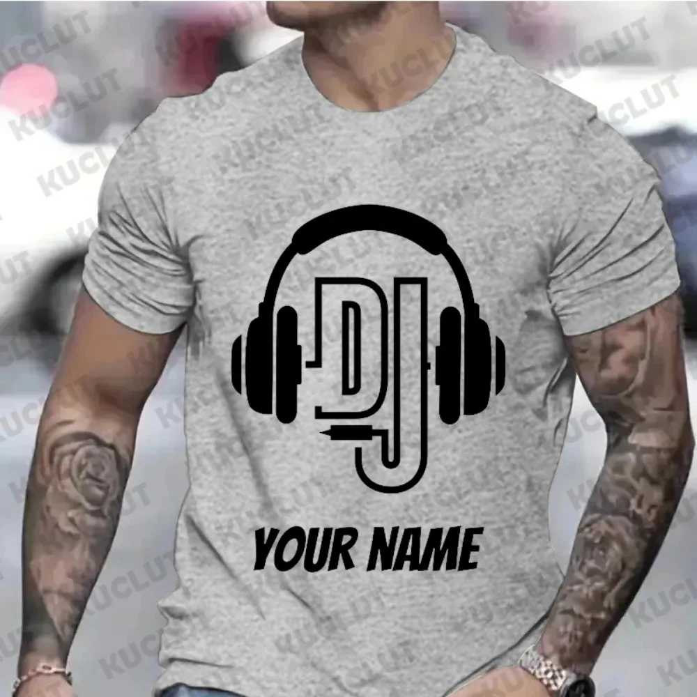 Personalised Name Dj T Shirt Custom Name Logo Shirt for DJ\'s Clothes Custom Personalized Gift for Men Music Gift Dj DIY T-shirts