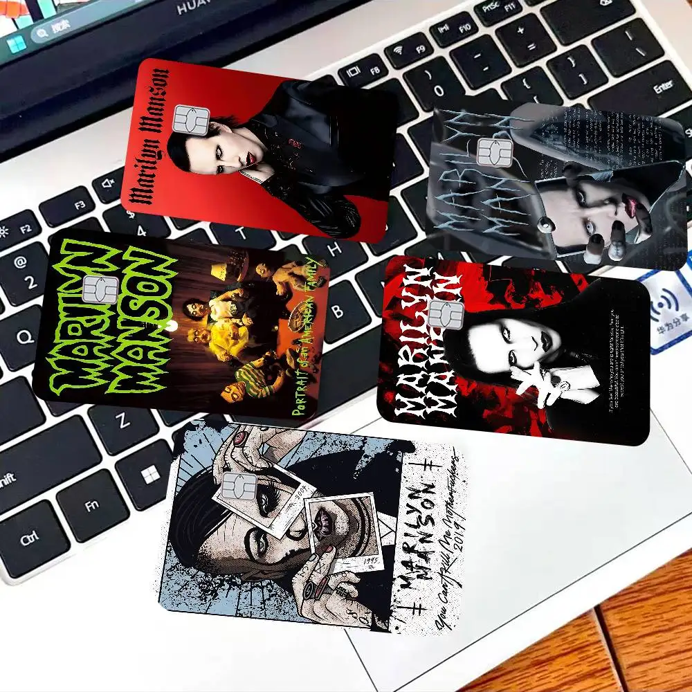 شعبية المغني م-مارلين M-manson أنيمي ملصق فيلم غطاء الجلد لبطاقة الائتمان بطاقة الخصم البنك الجبهة