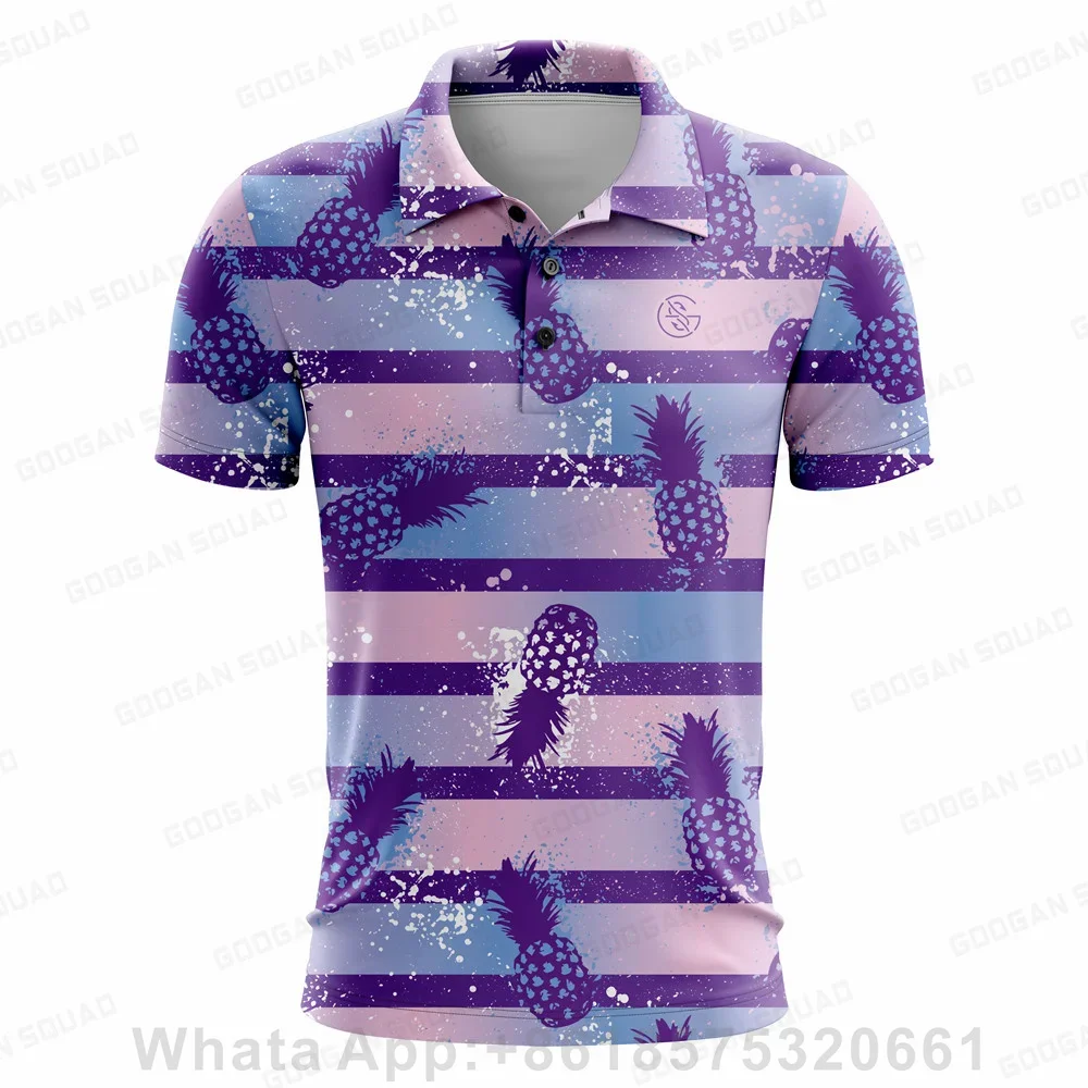 2023 NEW Polo Shirt Men Casual Short Sleeve Men Golden Flower Printed Baroque Shirt Summer Golf Polos Prom Party Shirt Tops