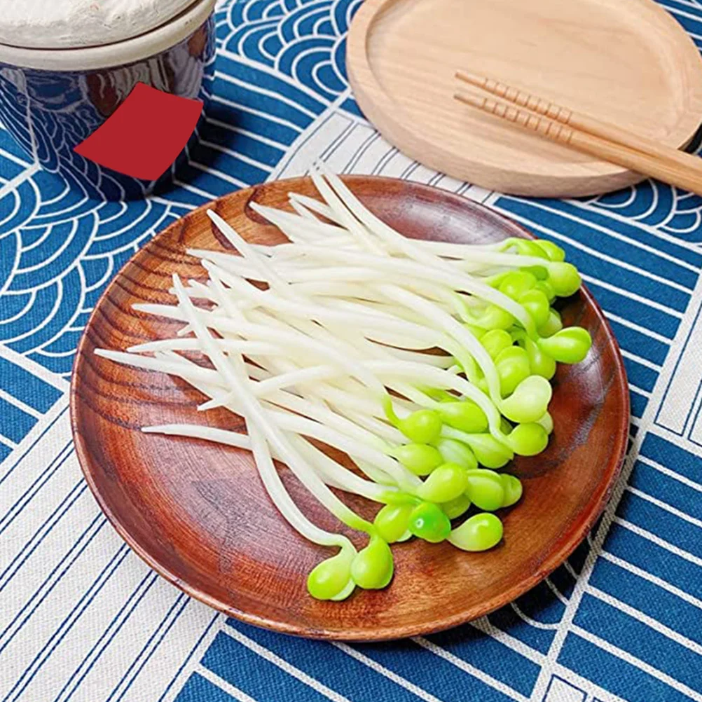 

50pcs Simulated Bean Sprout Decorations Artificial Faux Plastic Home Kitchen Garden Supermarket Display Props Vegetable Shop