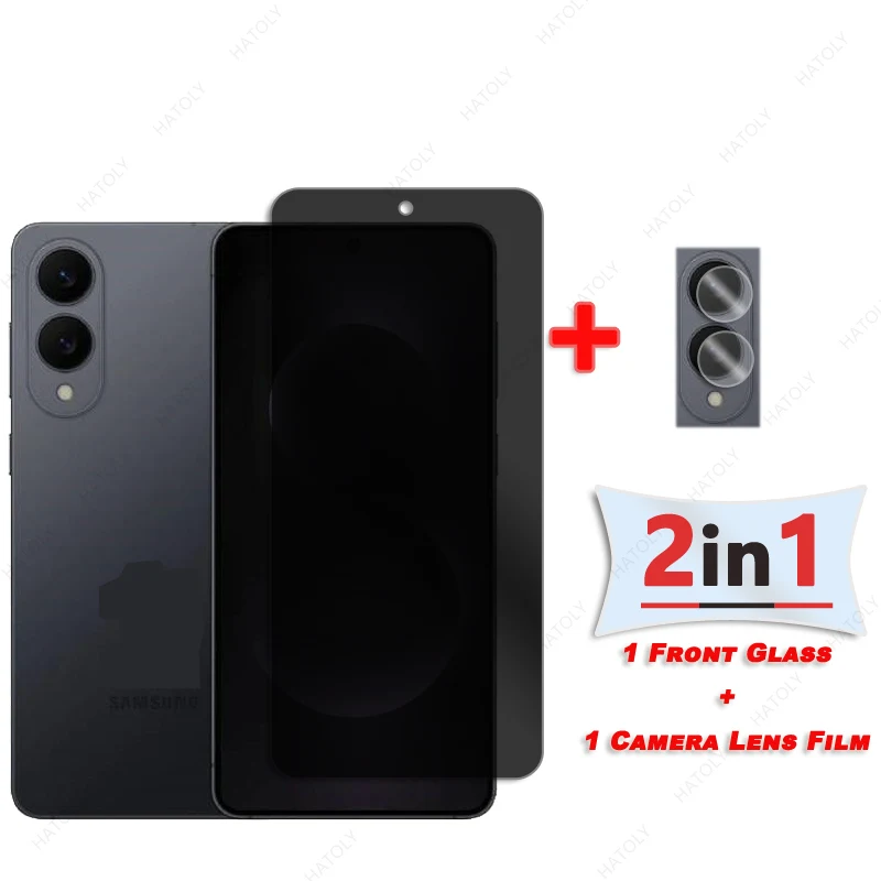 Privacy Screen Protector For Samsung Galaxy S25 Edge Glass For Samsung S25 Slim Anti-spy Glass Camera Lens Protector Anti Glare