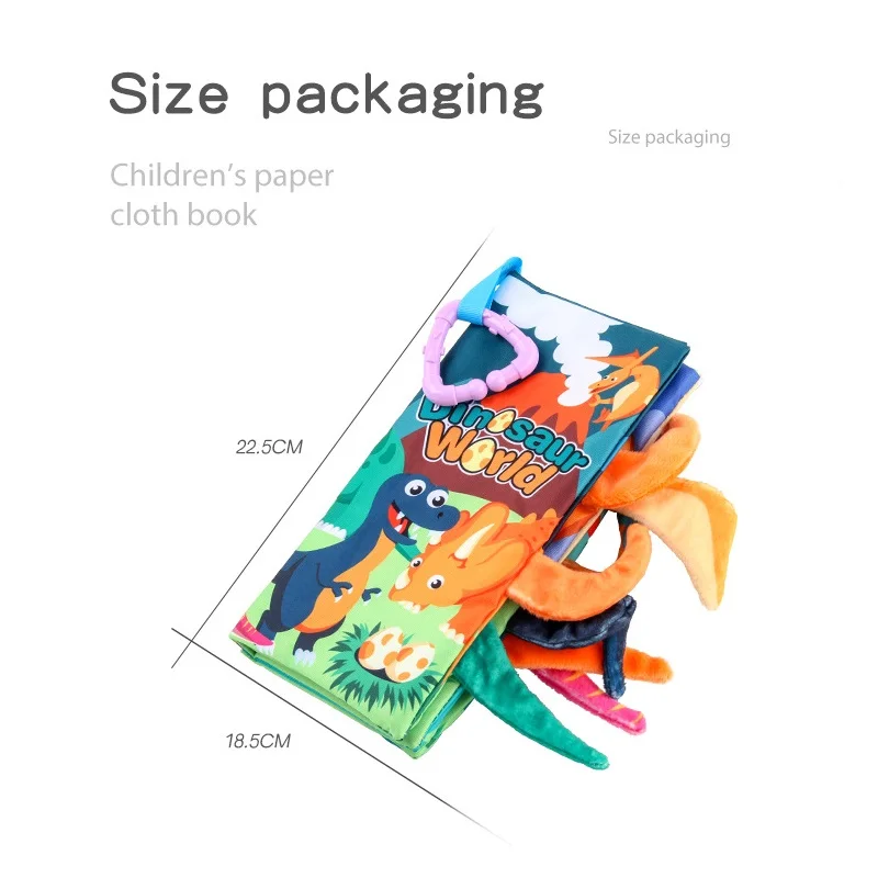 0-6 Months Baby Early Education Toys Tail Cloth Book Puzzle Parent-Child Interactive Sound Ring Paper Baby Puzzle Exercise Toys