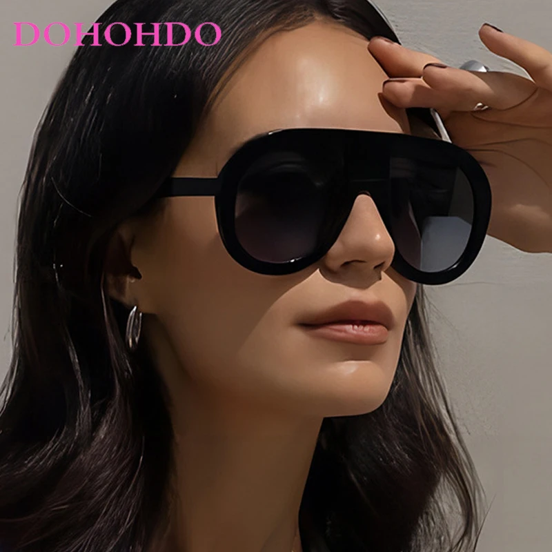 DOHOHDO New One Piece Large Frame Sunglasses NewHigh-end Fashion Show Women Sunglasses Dressing Party Girls Eyewear Shades UV400