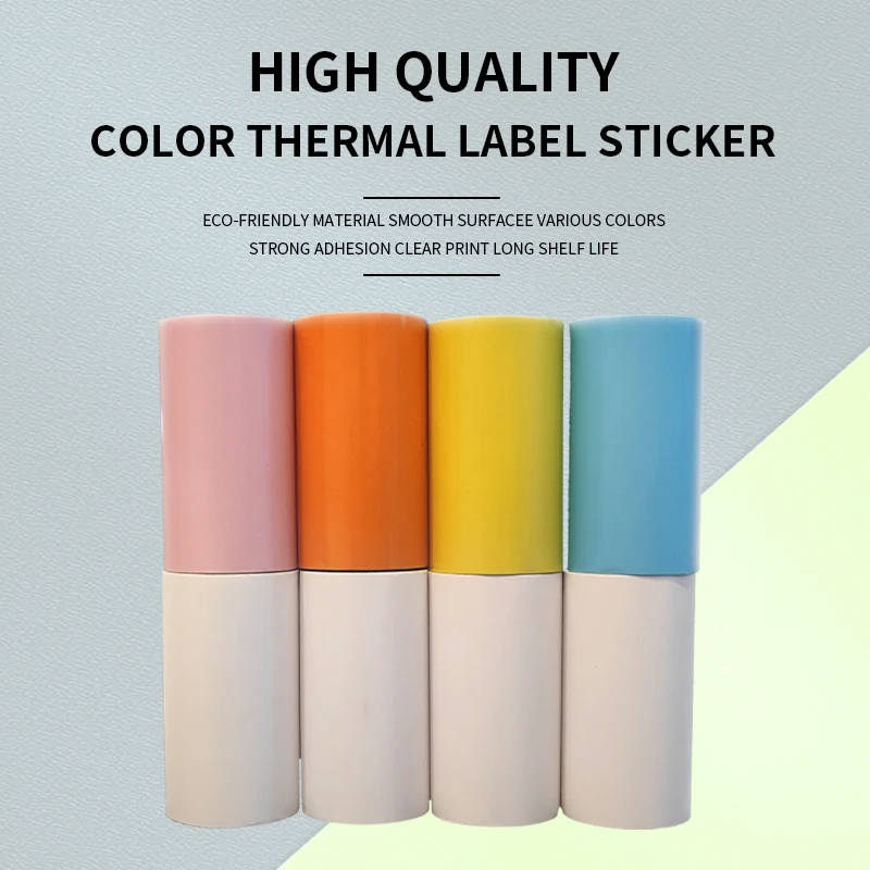 4 Roll 57 * 30MM Color Thermal Adhesive White Label Stickers Ledger paper Error Paper Peripage PAPERANG Camera Photo Printer