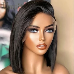 4x4 Bob Lace Closure Wig Indian Straight Human Hair for Black Women 4x1 Highlight Bob Lace Front Human Hair Wigs Blunt Cut Wig