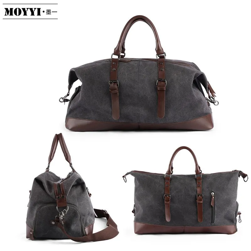 Bolso de mano de lona Retro para hombre, bolsa de viaje de gran capacidad, bolsa de equipaje de negocios, bolsa de mano multifuncional con