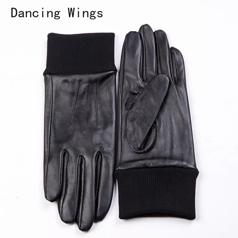 

Women Genuine Sheepskin Leather Gloves Autumn Winter Warm Full Finger Black Gloves High Quality