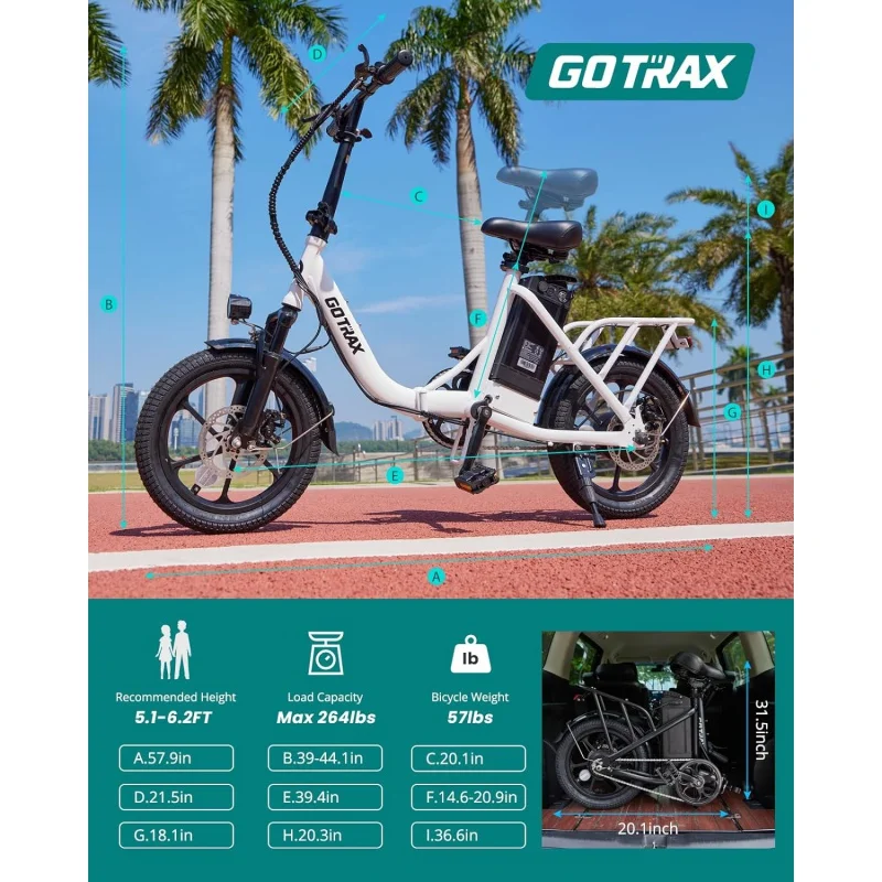 Электровелосипед Gotrax NEPHELE, 16 дюймов, Макс 25 миль, диапазон педалей, скорость 350 миль/ч, с двигателем Вт, складной электровелосипед с R