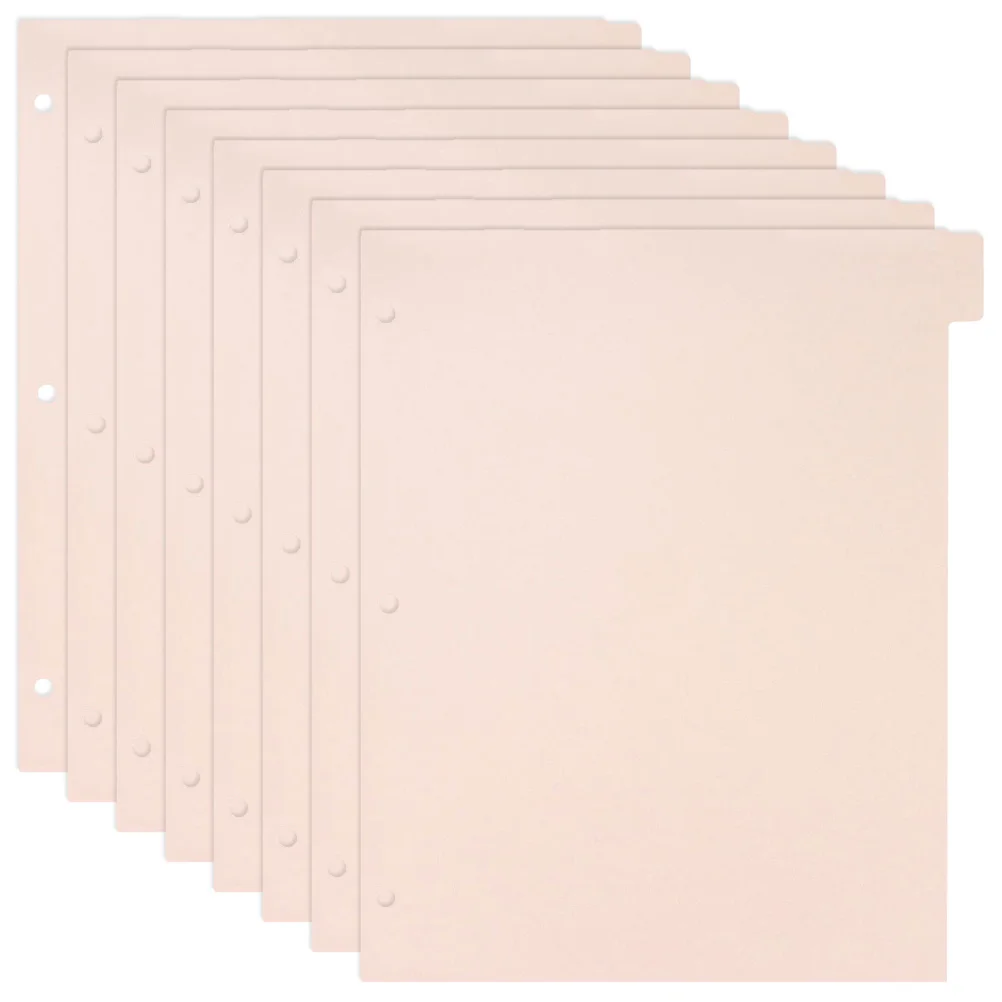 8 Sheets Handbook Separator Binder Tabs Dividers Pp Partition Pink 3 Rings Parts Notebook Supplies for Binders