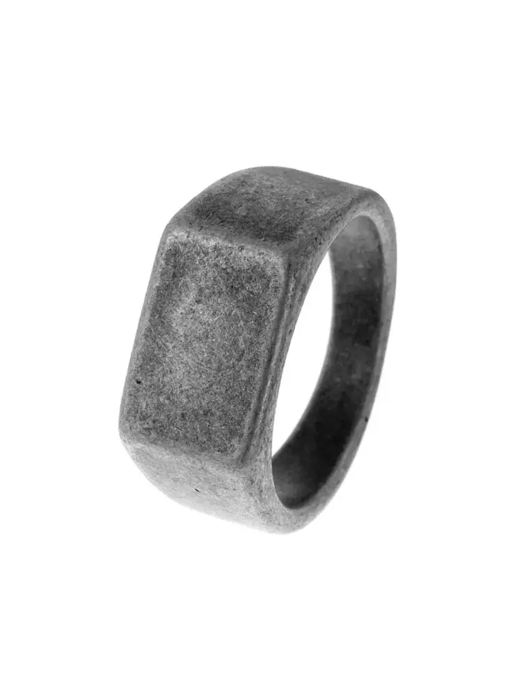 Nieuwe stijl unisex roestvrijstalen ring eenvoudig rechthoekig patroon modieuze sieraden voor vriend Valentijnsdag geschenk maat 7-13 - afbeelding 2