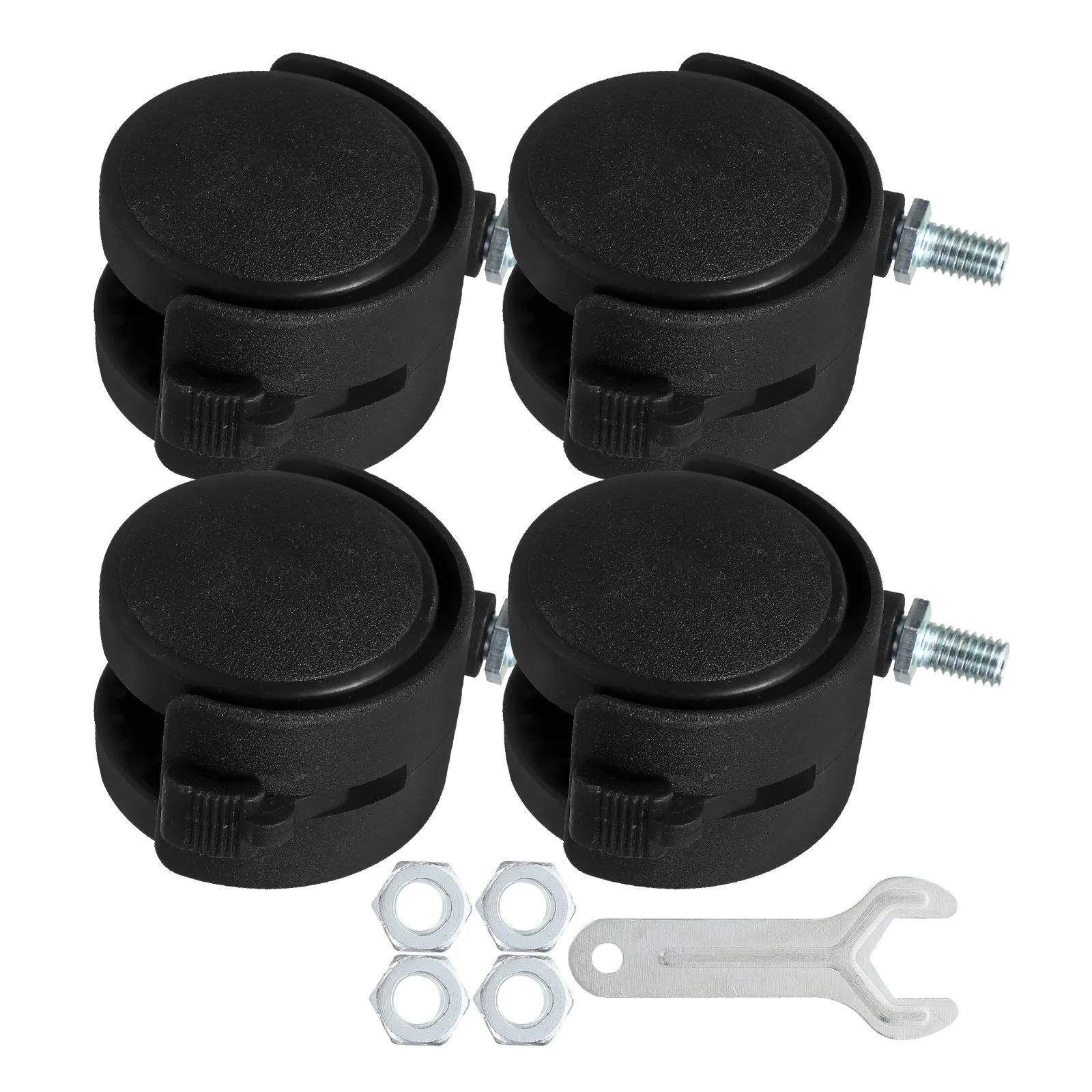 4Pcs Swivel Brake Plastic Casters Replacement Wheels for Office Furniture Chair Desk Cart Crib Stroller Chair Wheels Replacement