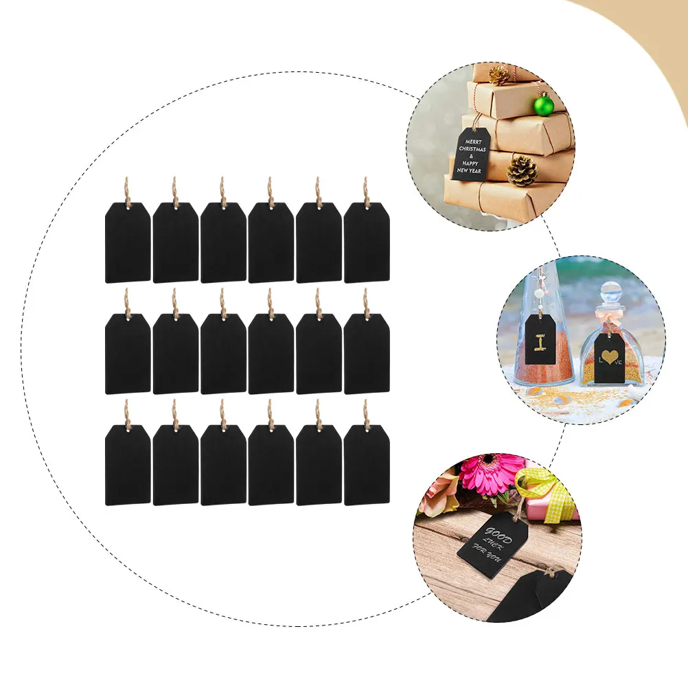 32 Pcs Wooden Labels Chalkboard Tags Pre Punched Holes Reusable Erasable Gift Bottle Wedding Blackboard Display