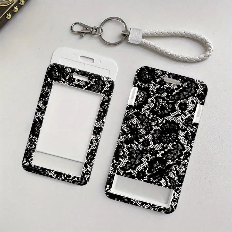 1Pc Card Holder Retractable Credit Card Holders Holders Child Bus with lanyard Bank ID Badge Cover Case Sexy Lace