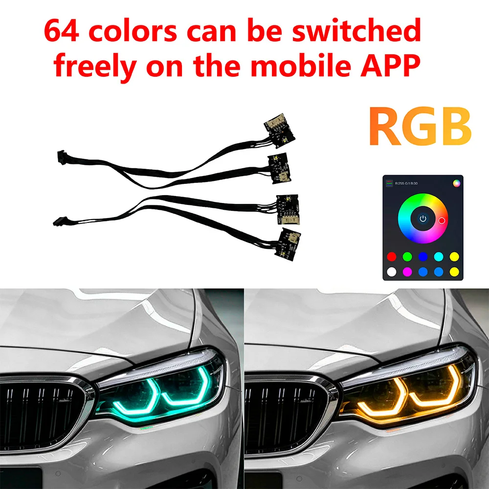 For BMW 2 Series M2 F22 F23 F87 LCI 63117494851 63117494852 Multiple Color RGB DRL Headlight Plug Wiring Harness Internal Wiring