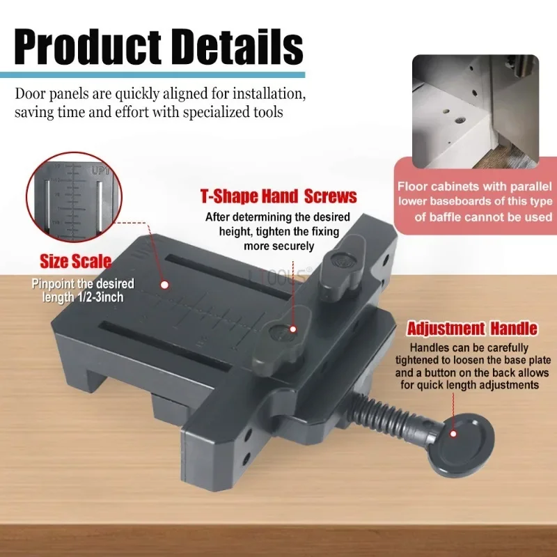 Floor Cabinets Frame Install Clamp Mini ABS Plastic Support Arm Multipurpose Cabinet Door Mounting Jig for Hidden Door Install image 3