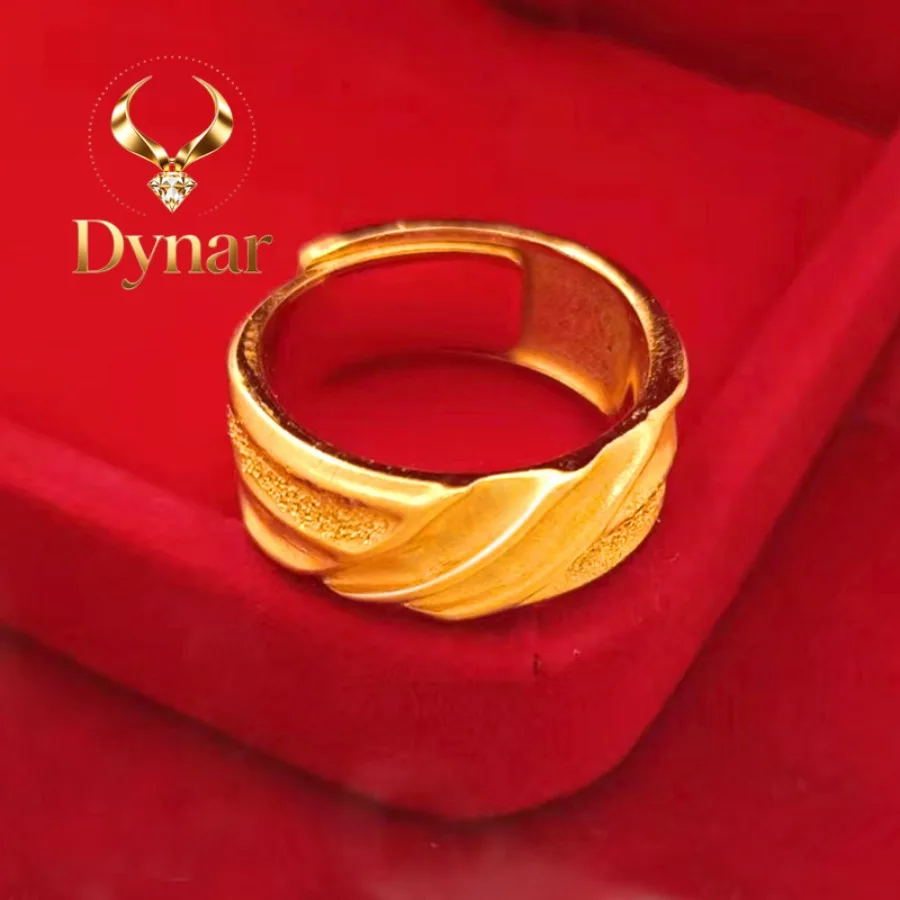 Dynar Jewelry    luxury real gold 24k certifid stars and sea men's ring au9999 gold wave pattern live ring Give a gift to your b