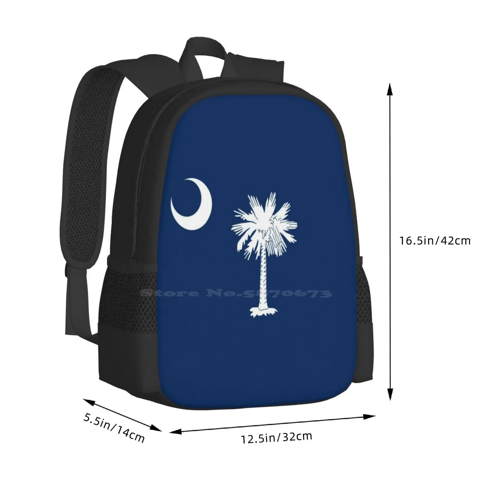 علم كارولينا الجنوبية رائجة البيع حقيبة مدرسية على ظهره حقائب الموضة كارولينا الجنوبية علم ولاية كارولينا الجنوبية #3