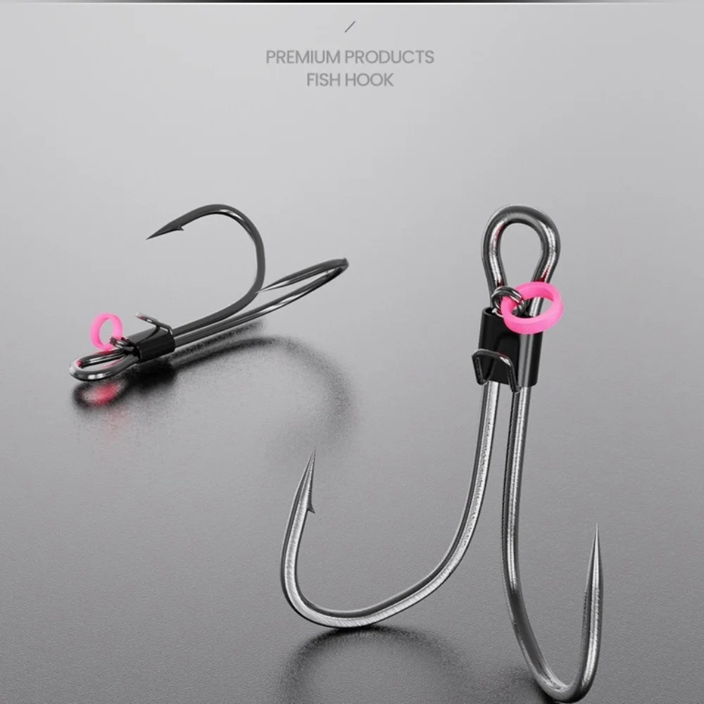 

5pcs Double hook Live Shrimp Bait Hooks Pickerel Wacky Weedless Worm Hawksbill Single Hook Soft Worm Wide Gap