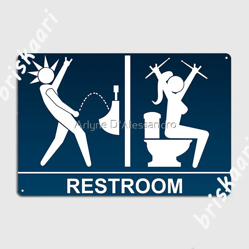 

Metal Restroom Sign Poster Metal Plaque Wall Cave Wall Garage Decoration Printing Tin sign Poster