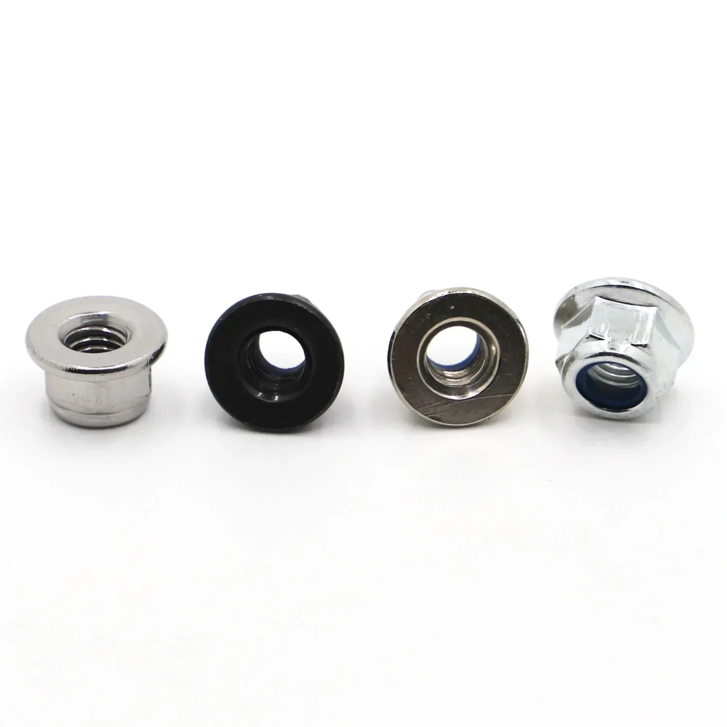 Nickel Galvanized M3 M4 M5 M6 M8 M10 M12 304 Stainless Steel Flange Nylon Lock Nut Insert Lock Nut Self-locking Nylock Locknut