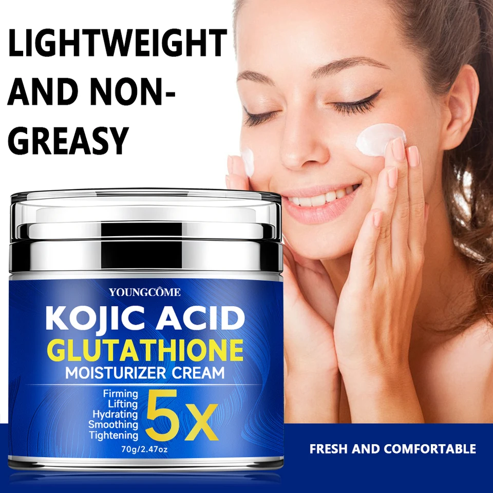 kojic acid glutathione cream Kojic Acid Glutathione Face Cream Moisturiser Facial Anti Aging Smooth Skin  Repair Fade Fine Line Wrinkle Remover Face Cream