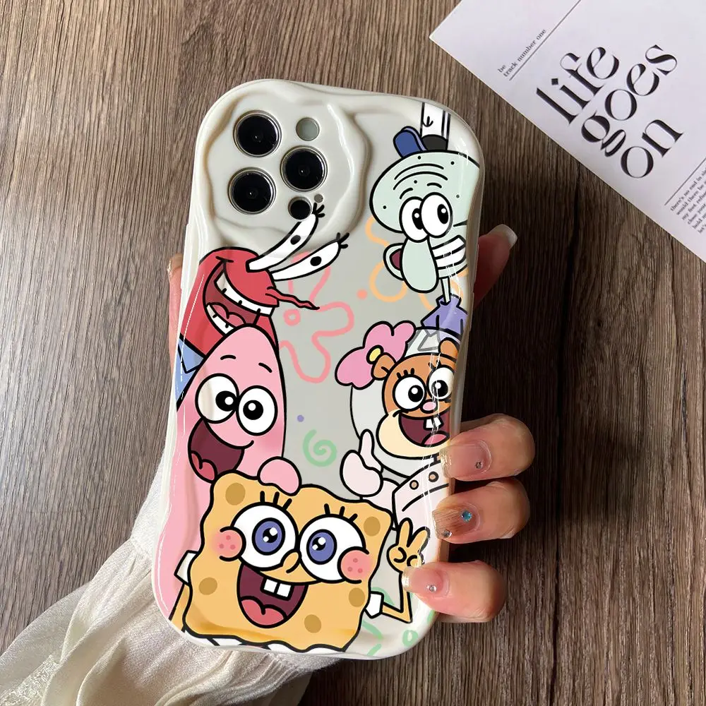 SquarePants S-SpongeBob Phone Case for Samsung Galaxy A73 A72 A71 A54 A53 A52 A52S A51 A50 A34 A33 A32 A23 A13 4G 5G Soft Cover