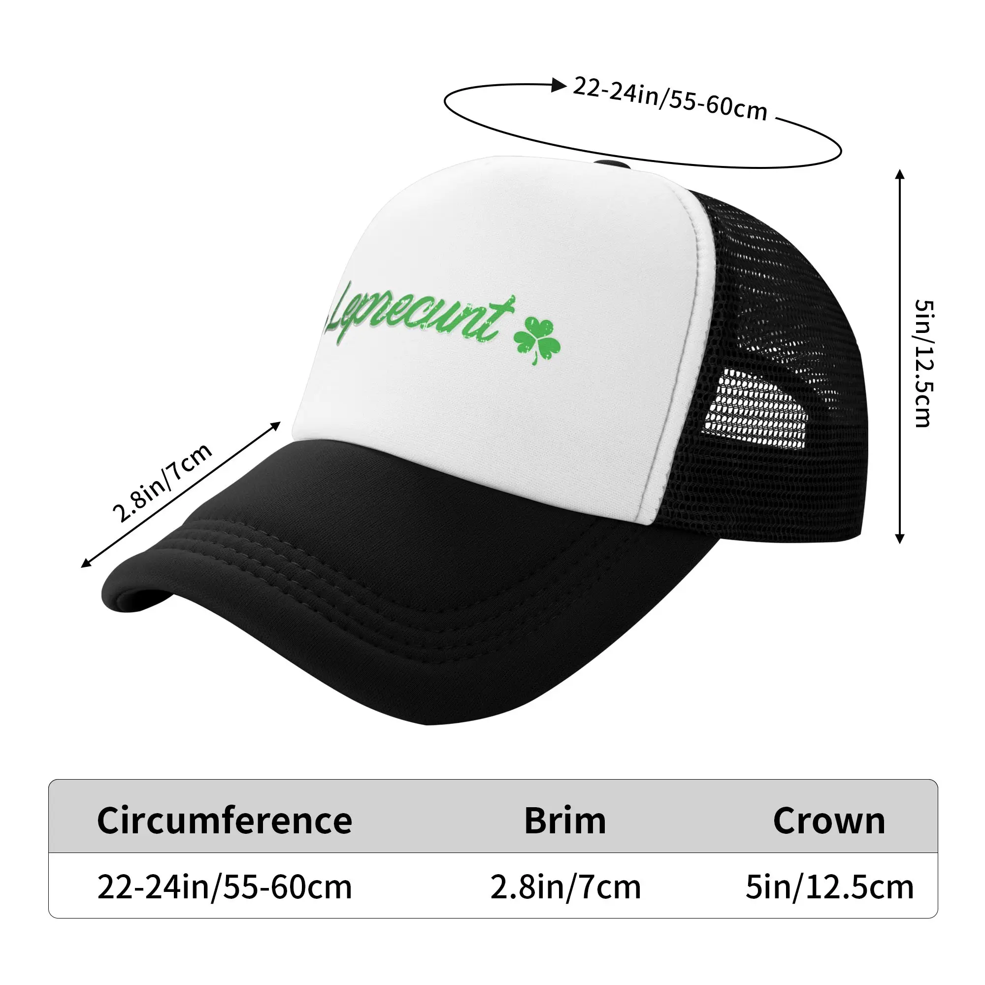 Leprecunt Irish St Patricks Day Mesh Sun Hats  Men Women Design Hip Hop Hats Spring Fashion Tennis Skate Breathable Baseball Cap