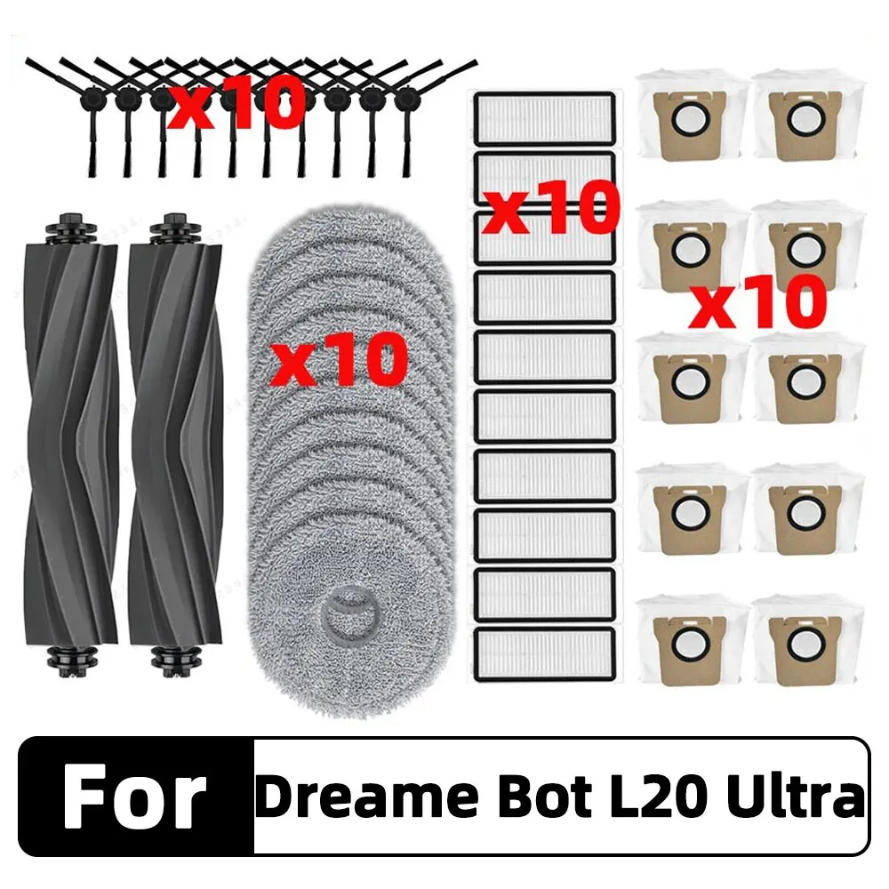 Подходит для робота-пылесоса Dreame Bot L20 Ultra / L30 Ultra / X20 Pro Запасные части, аксессуары для пылесоса - главная боковая щетка, фильтр,