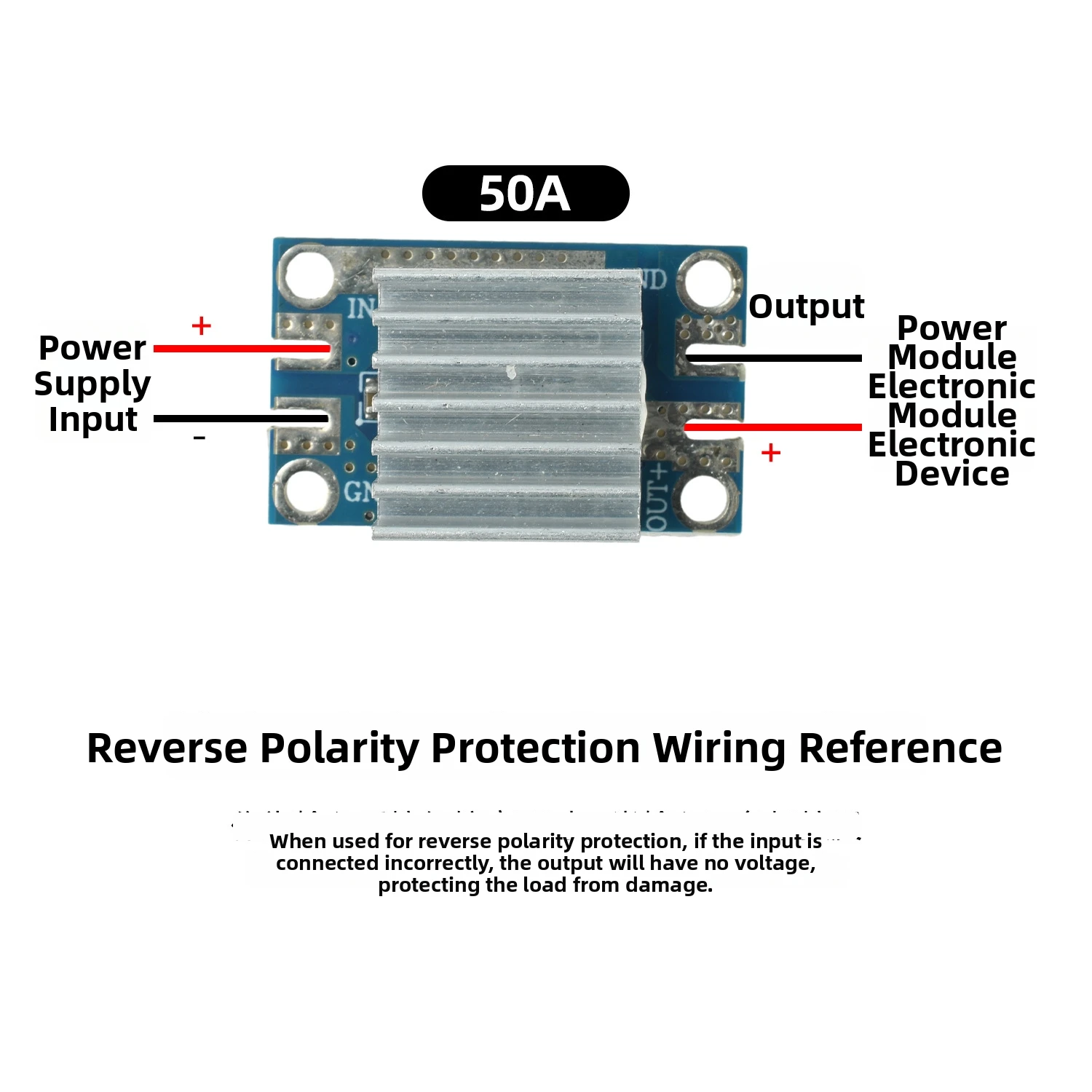 High Efficiency 50A For ideal Diode Module for Solar Inverters and Charge Controllers DC 4-90V Operating Range