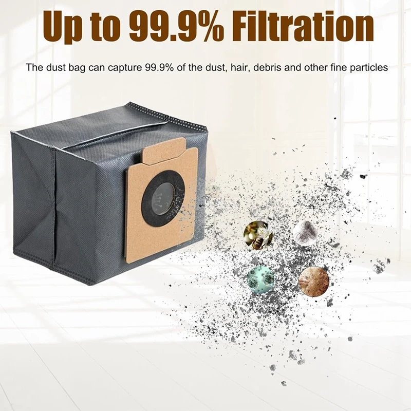 Sacchetti per la polvere di ricambio da 12 pezzi per parti della stazione autosvuotate per Robot Eufy X8 Pro