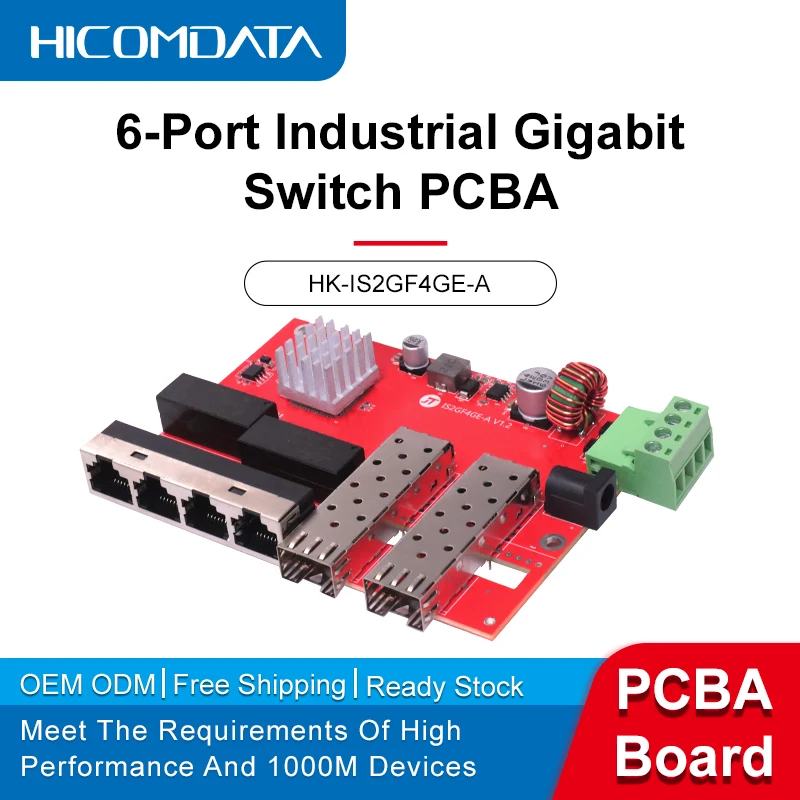 

Гигабитный коммутатор промышленного класса HICOMDATA 2G4E SFP Ethernet с 2 портами SFP 1000 Мбит/с + 4 портами RJ45 1000 Мбит/с