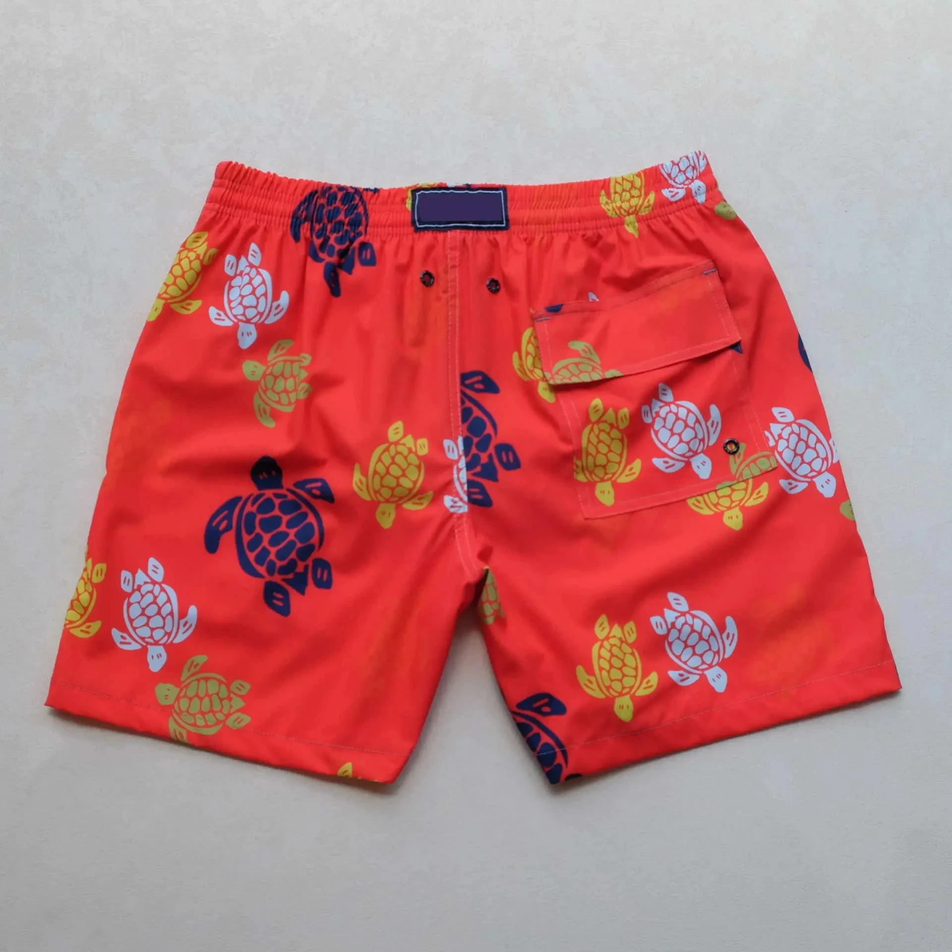 Men's Polyester Fabric Shorts, Beach Shorts, Quick-Dry Board Shorts, Vacation, Home Leisure, Fashionable Brand, Turtle Brand