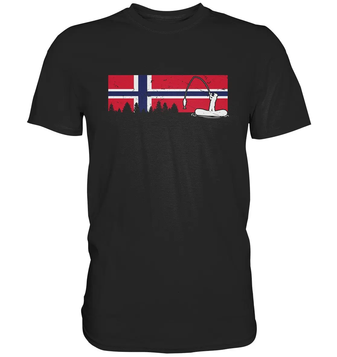 Fishing T Shirt Norway Scandinavia Oslo Norwegian Flag Angler Premium