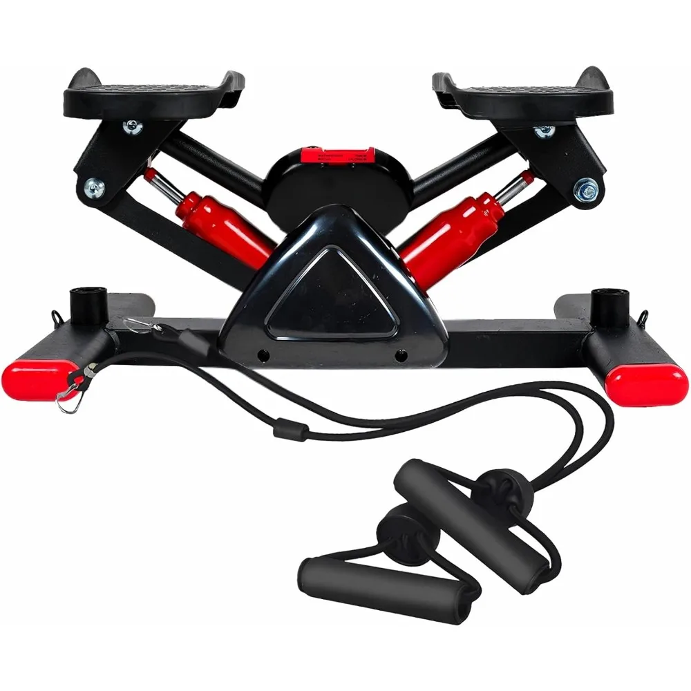 Stepper compacto para ejercicios en casa con pantalla LCD y bandas de resistencia duales, funcionamiento silencioso para entrenamientos efectivos