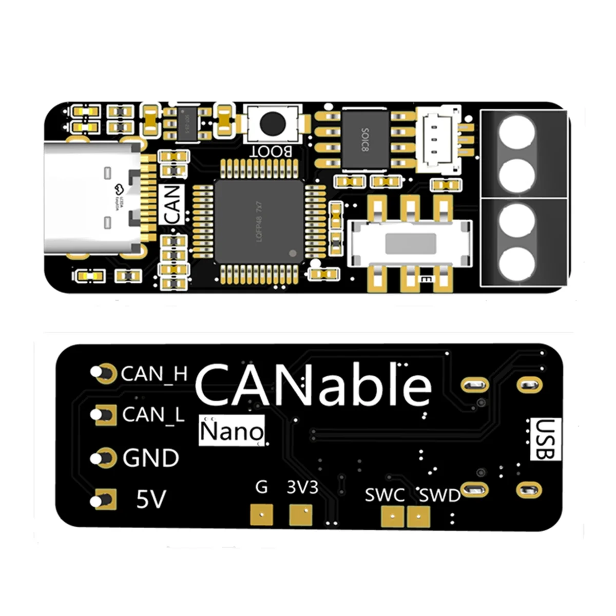 USB untuk CAN modul CANable PCAN Debugger CAN Bus Debugging alat untuk Linux Win10 11 TYPE-C Debug Komunikasi perangkat lunak