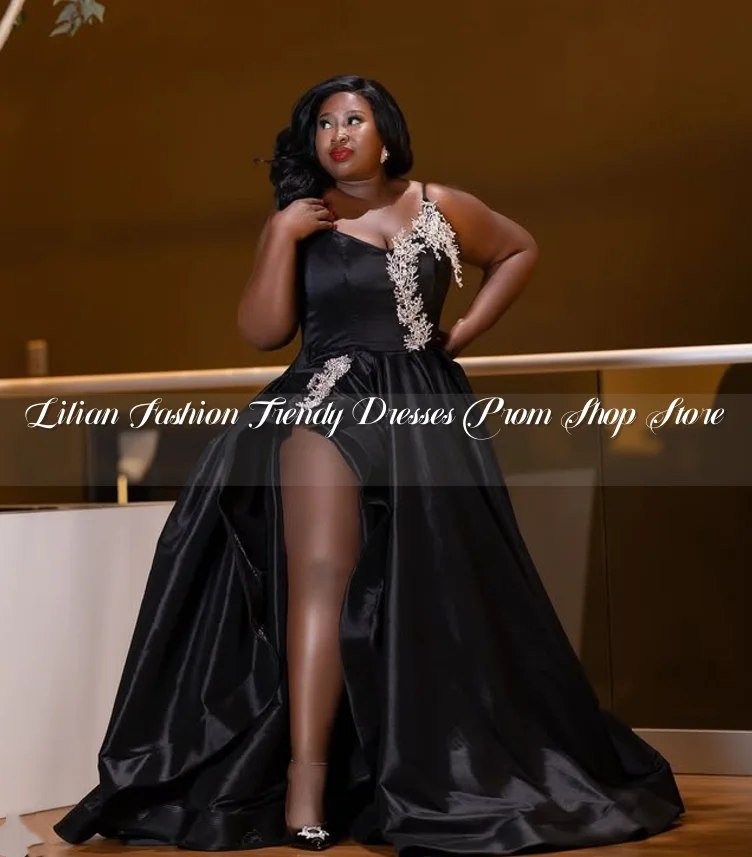 

Elegant Black Halter Prom Dress For Black Girls Sexy Crystal Beaded Appliqued Split Floor Length Formal Occasion Evening Custom