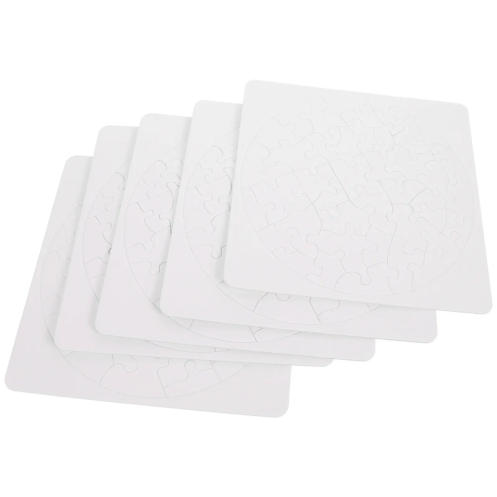 

5 Sets Puzzle Sublimation Puzzles Blank Craft Heat Transfer Blanks White For DIY