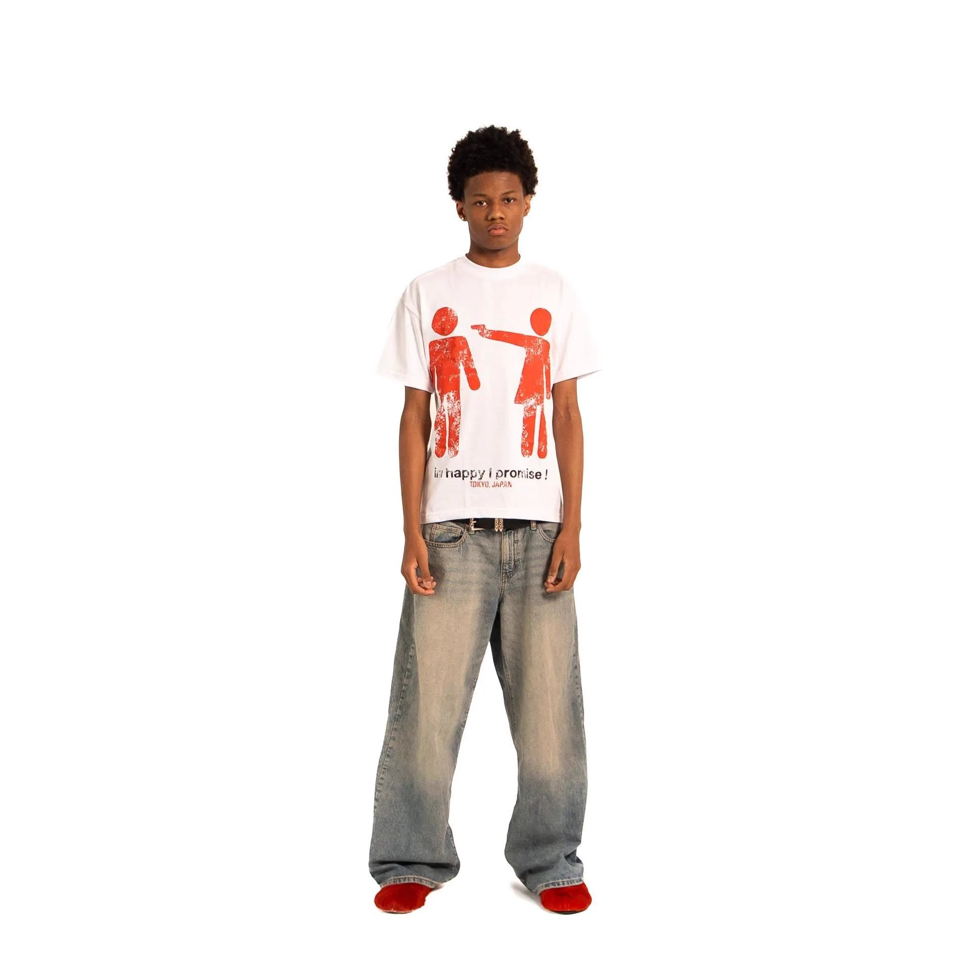 American Funny Red Figure Print T-Shirt | 100% Cotton 