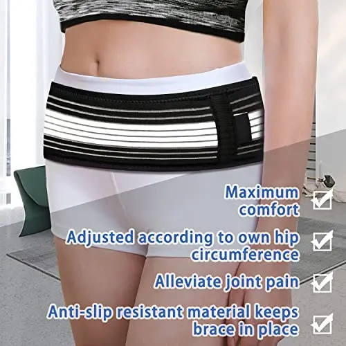 Sacroiliac SI Joint Hip Belt Lower Back Support-Hip Braces for Hip Pain Pelvic Support Belt Sciatica Pelvis Lumbar Pain Relief