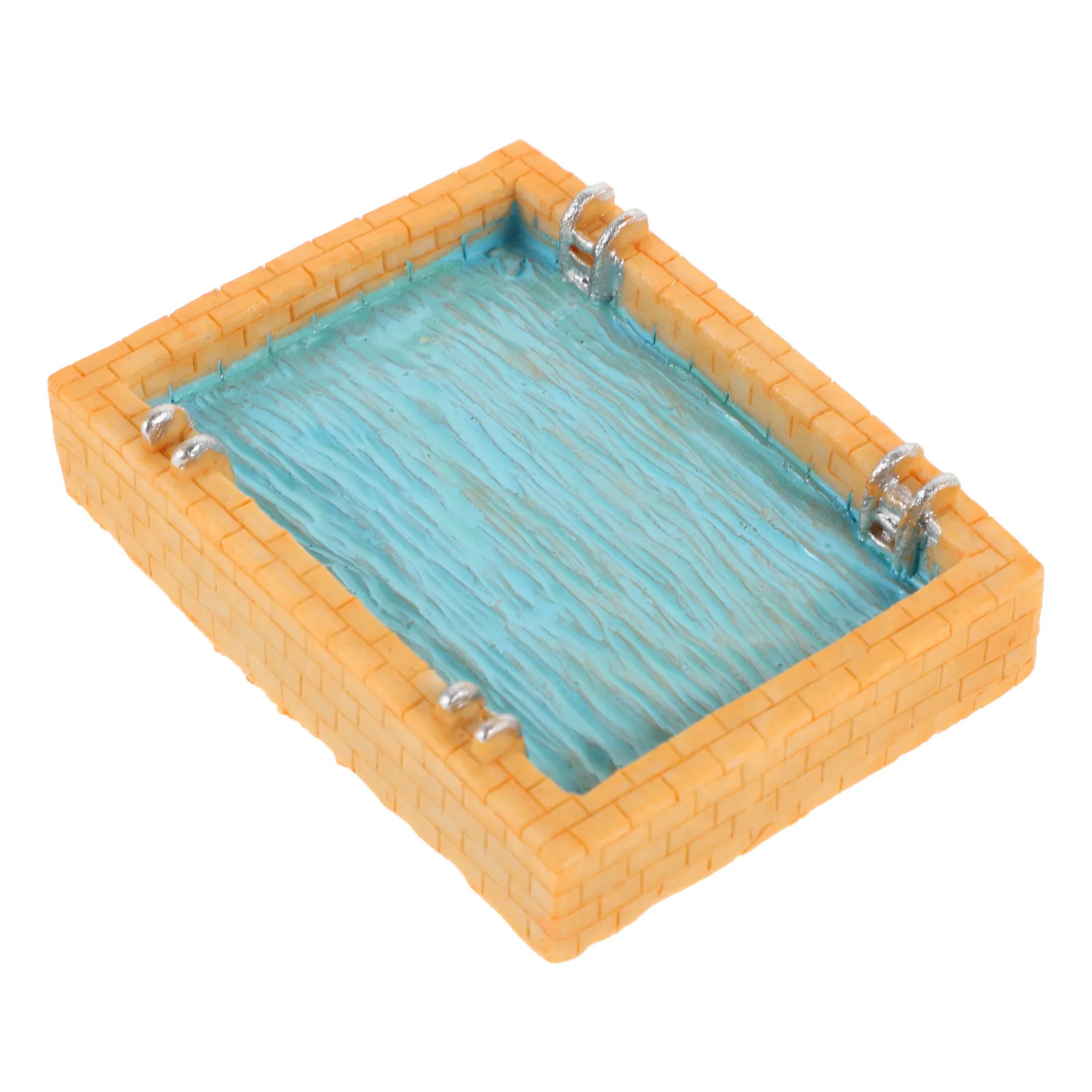 

Lifelike Miniature Swimming Pool Resin Construction Small Pool for Dollhouse Beach Decoration Fairy Garden Accessories Poolside